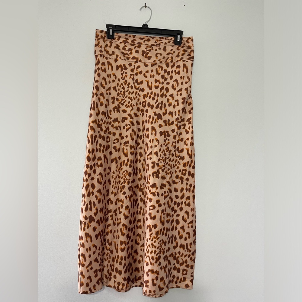 Free people satin cheetah skirt